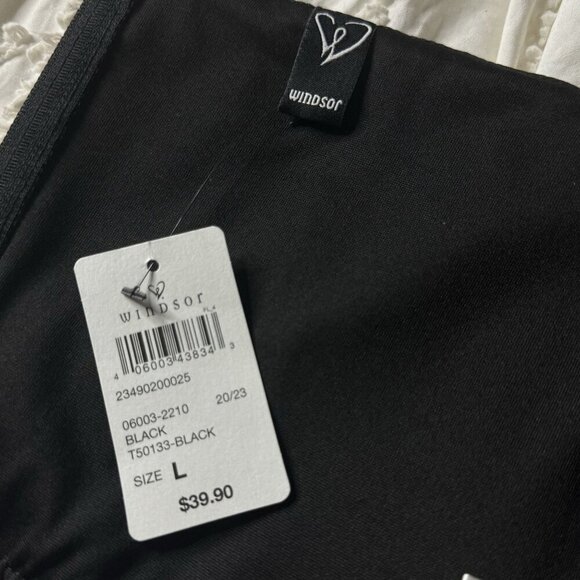 Windsor Marabou Feather Faux Leather Corset Top Strapless Womens L Rocker Edgy - Picture 8 of 9